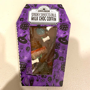 Spooky sweets on a milk choc coffin 48g