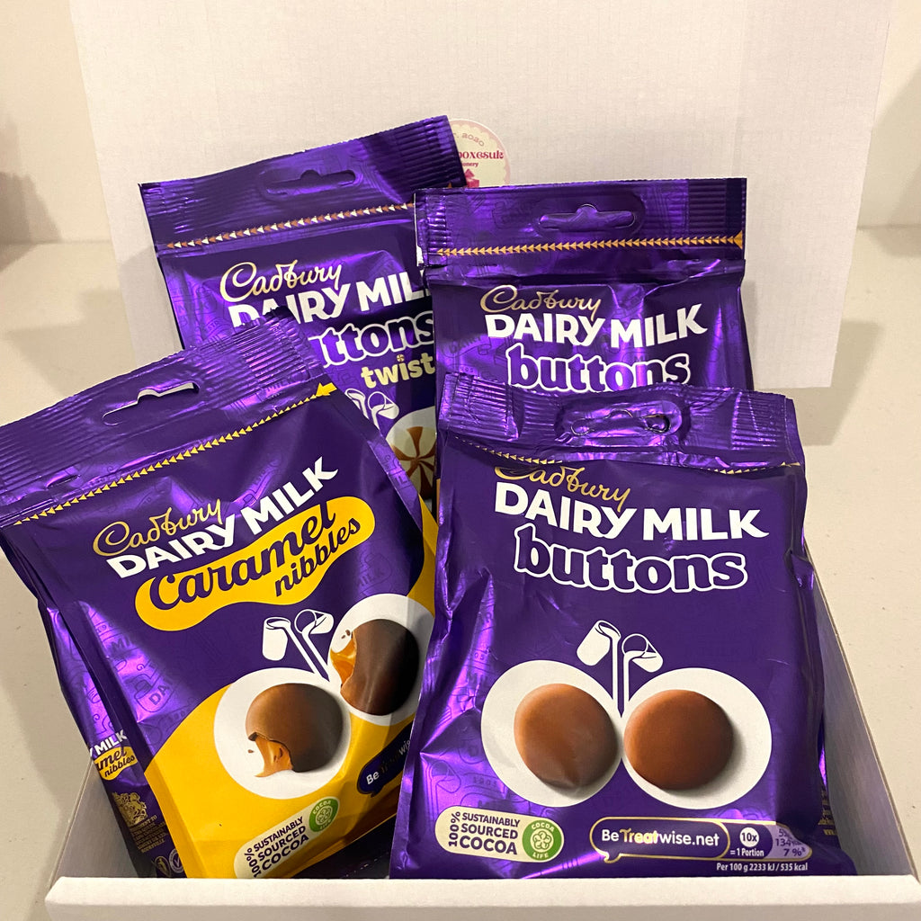 The Cadbury chocolate buttons box