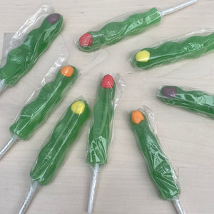 Zombie finger lollipop