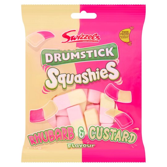 Drumstick squashies rhubarb and custard